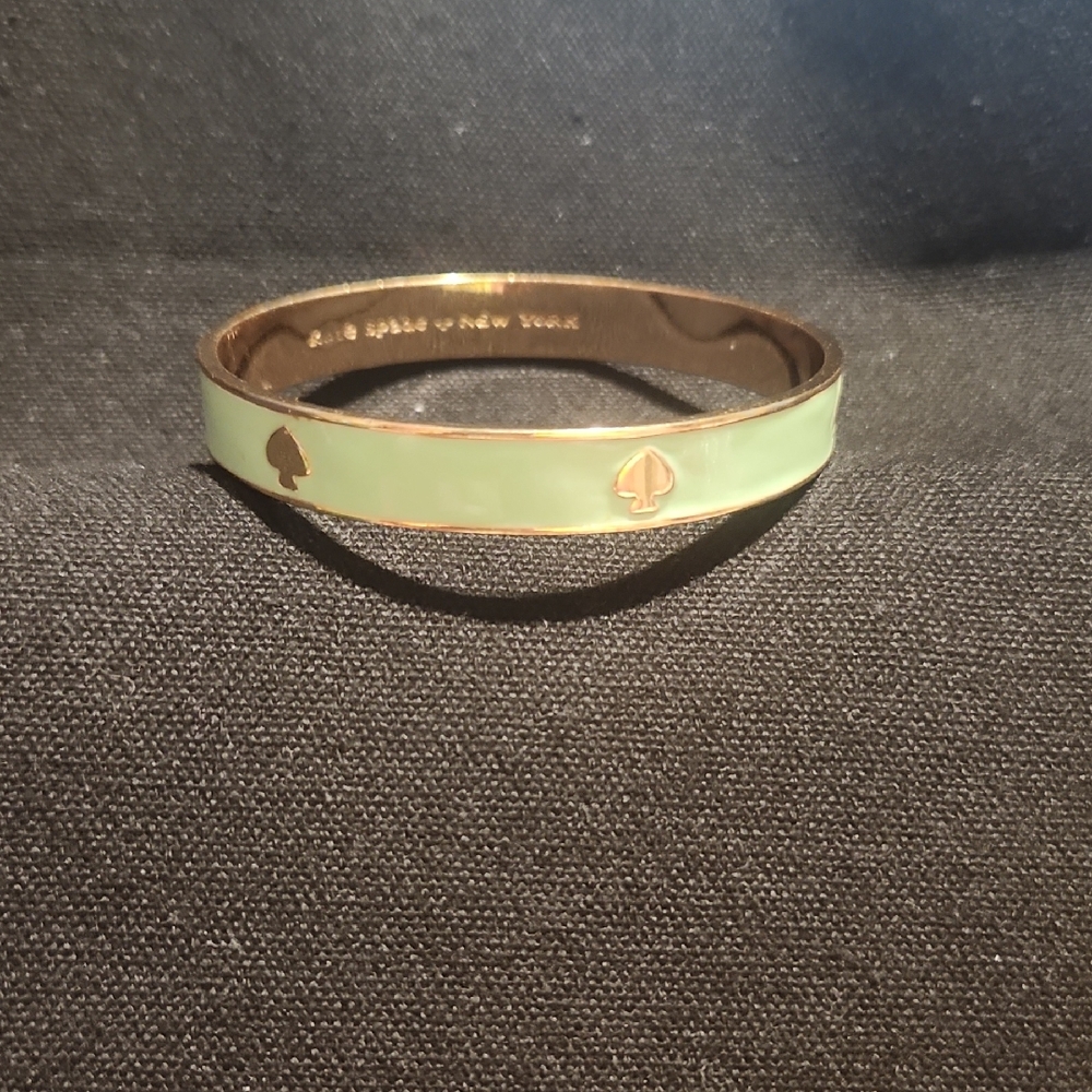 Kate Spade Ace of Spade Gold and Green Enamel Bracelet
